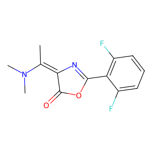 2-(2,6-Difluorophenyl)-4-[1-(dimethylamino)ethylidene]-1,3-oxazol-5-one structure
