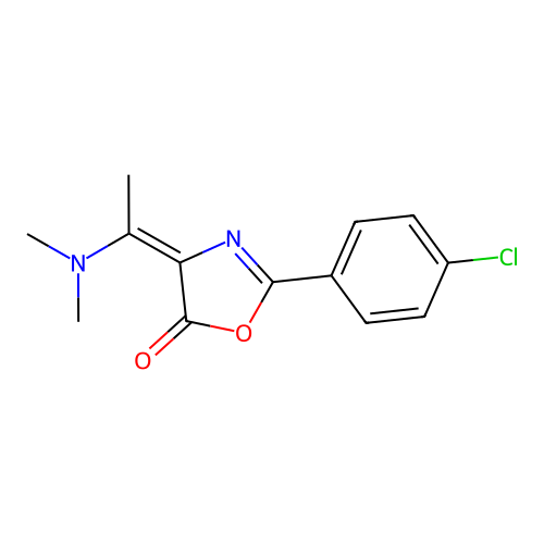 2-(4-Chlorophenyl)-4-[1-(dimethylamino)ethylidene]-1,3-oxazol-5-one structure