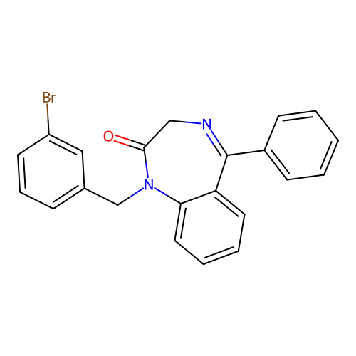 1-(3-bromobenzyl)-5-phenyl-1,3-dihydro-2H-1,4-benzodiazepin-2-one structure