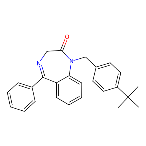 1-[4-(tert-butyl)benzyl]-5-phenyl-1,3-dihydro-2H-1,4-benzodiazepin-2-one structure