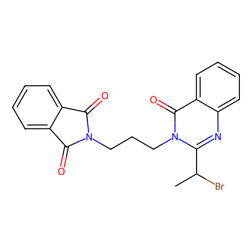 2-[3-[2-(1-bromoethyl)-4-oxoquinazolin-3-yl]propyl]isoindole-1,3-dione structure