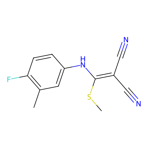 2-[(4-Fluoro-3-methylanilino)(methylsulfanyl)methylene]malononitrile structure