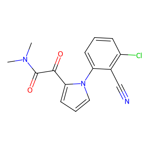 2-[1-(3-chloro-2-cyanophenyl)-1H-pyrrol-2-yl]-N,N-dimethyl-2-oxoacetamide structure