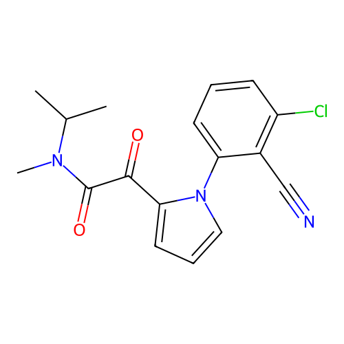 2-[1-(3-chloro-2-cyanophenyl)-1H-pyrrol-2-yl]-N-isopropyl-N-methyl-2-oxoacetamide structure