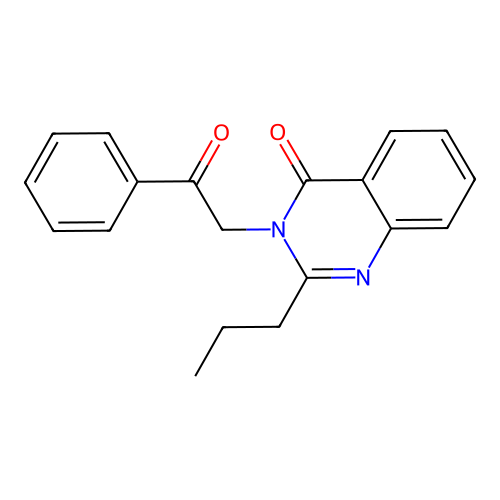 3-(2-oxo-2-phenylethyl)-2-propyl-4(3H)-quinazolinone structure