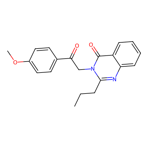 3-[2-(4-methoxyphenyl)-2-oxoethyl]-2-propyl-4(3H)-quinazolinone structure