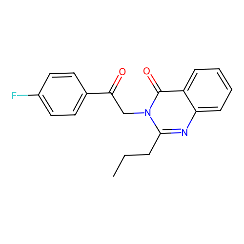 3-[2-(4-fluorophenyl)-2-oxoethyl]-2-propyl-4(3H)-quinazolinone structure