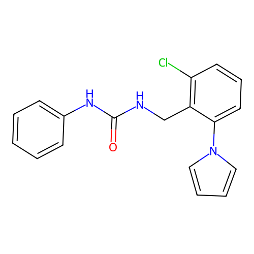 N-[2-chloro-6-(1H-pyrrol-1-yl)benzyl]-N'-phenylurea structure