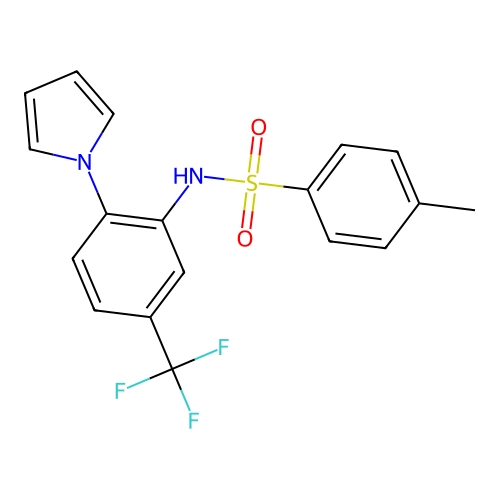 4-methyl-N-[2-(1H-pyrrol-1-yl)-5-(trifluoromethyl)phenyl]benzenesulfonamide structure