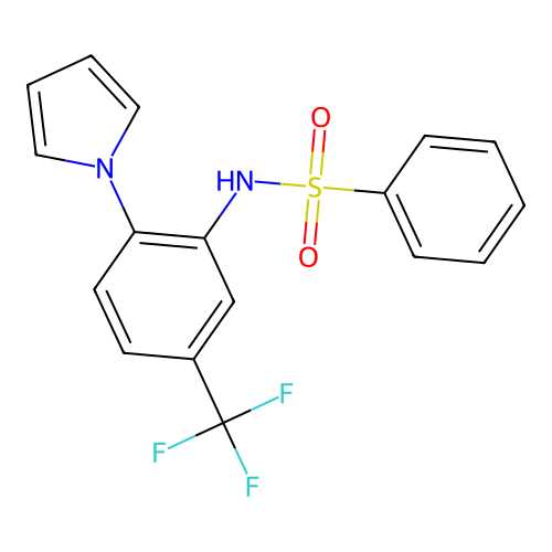 N-[2-(1H-pyrrol-1-yl)-5-(trifluoromethyl)phenyl]benzenesulfonamide structure