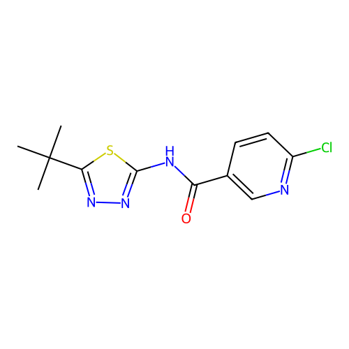N-(5-tert-butyl-1,3,4-thiadiazol-2-yl)-6-chloropyridine-3-carboxamide structure