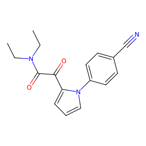 2-[1-(4-cyanophenyl)-1H-pyrrol-2-yl]-N,N-diethyl-2-oxoacetamide structure