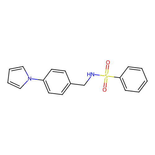 N-[4-(1H-pyrrol-1-yl)benzyl]benzenesulfonamide structure