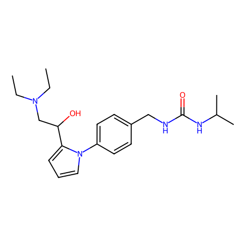 N-(4-{2-[2-(diethylamino)-1-hydroxyethyl]-1H-pyrrol-1-yl}benzyl)-N'-isopropylurea structure