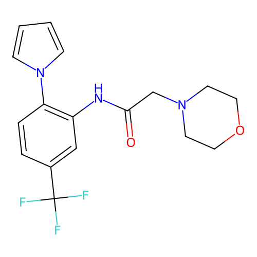2-morpholin-4-yl-N-[2-pyrrol-1-yl-5-(trifluoromethyl)phenyl]acetamide structure