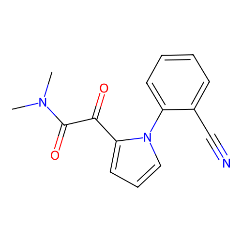 2-[1-(2-cyanophenyl)-1H-pyrrol-2-yl]-N,N-dimethyl-2-oxoacetamide structure