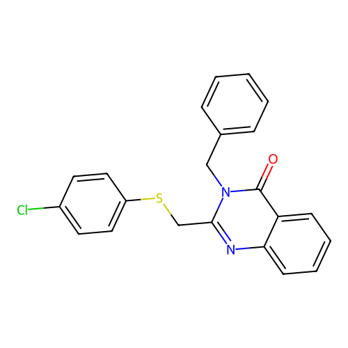 3-benzyl-2-{[(4-chlorophenyl)sulfanyl]methyl}-4(3H)-quinazolinone structure