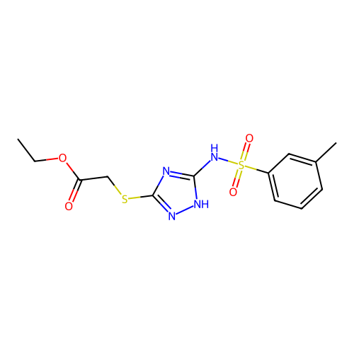 ethyl 2-[(3-{[(3-methylphenyl)sulfonyl]amino}-1H-1,2,4-triazol-5-yl)sulfanyl]acetate structure