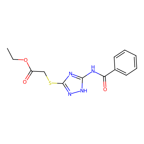 ethyl 2-{[3-(benzoylamino)-1H-1,2,4-triazol-5-yl]sulfanyl}acetate structure