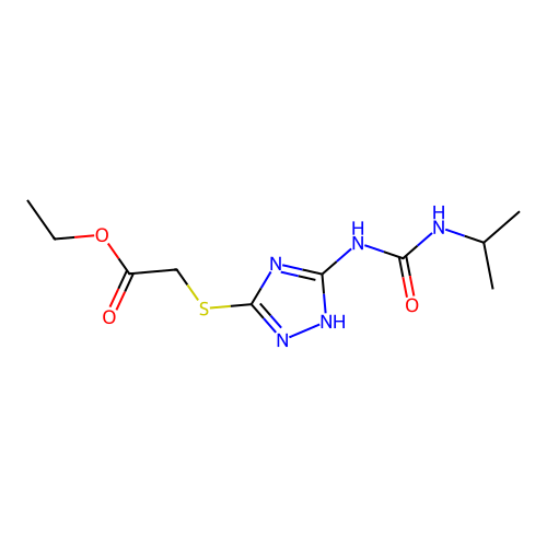 ethyl 2-[(3-{[(isopropylamino)carbonyl]amino}-1H-1,2,4-triazol-5-yl)sulfanyl]acetate structure