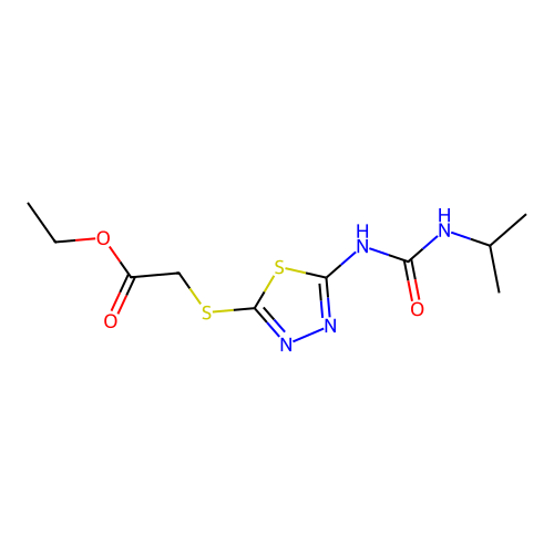 ethyl 2-[(5-{[(isopropylamino)carbonyl]amino}-1,3,4-thiadiazol-2-yl)sulfanyl]acetate structure