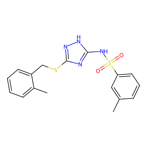 3-methyl-N-{5-[(2-methylbenzyl)sulfanyl]-1H-1,2,4-triazol-3-yl}benzenesulfonamide structure