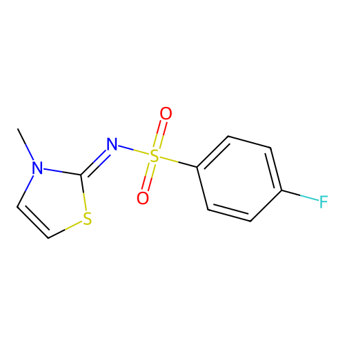 4-fluoro-N-(3-methyl-1,3-thiazol-2-ylidene)benzenesulfonamide structure