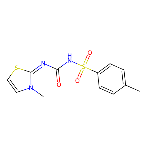 3-Methyl-2-[({[(4-methylphenyl)sulfonyl]amino}carbonyl)imino]-1,3-thiazole structure