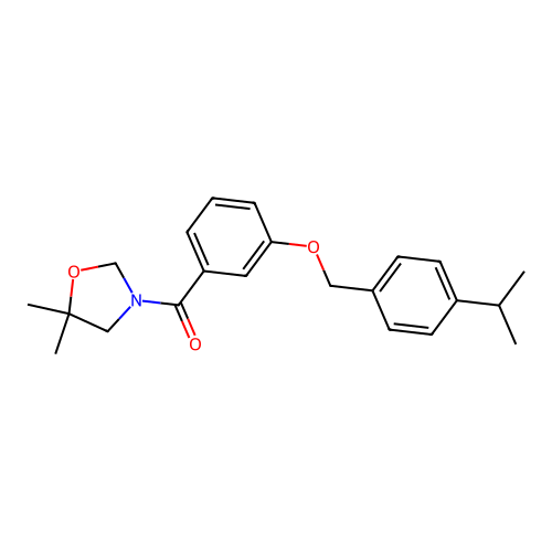 (5,5-Dimethyl-1,3-oxazolan-3-yl){3-[(4-isopropylbenzyl)oxy]phenyl}methanone structure