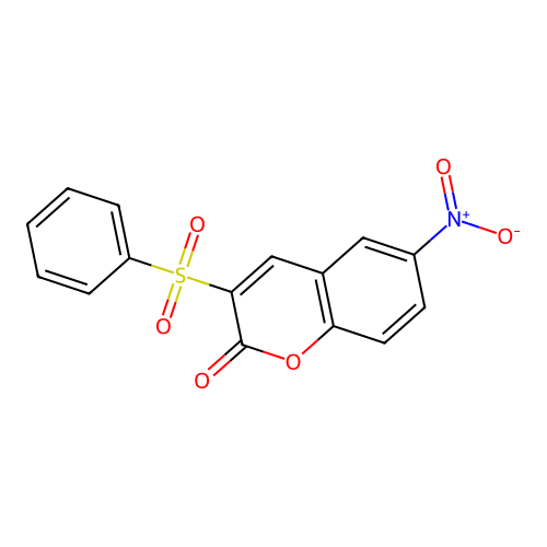 6-nitro-3-(phenylsulfonyl)-2H-chromen-2-one structure