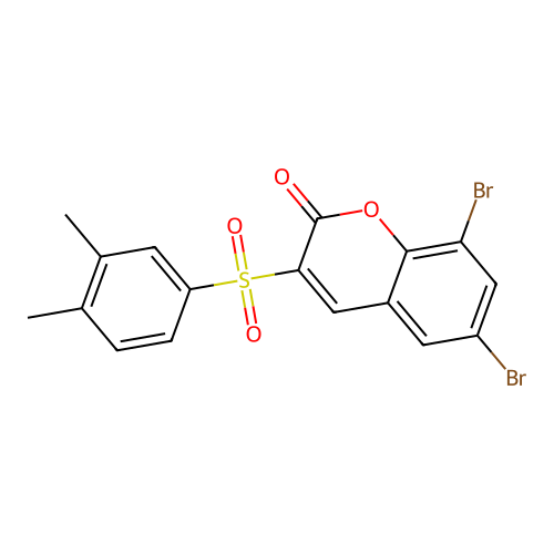 6,8-dibromo-3-[(3,4-dimethylphenyl)sulfonyl]-2H-chromen-2-one structure