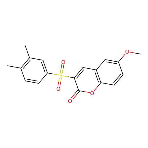 3-(3,4-Dimethylphenyl)sulfonyl-6-methoxychromen-2-one structure