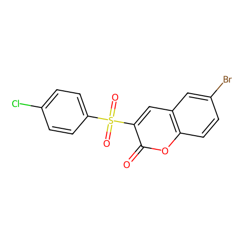 6-Bromo-3-(4-chlorophenyl)sulfonylchromen-2-one structure
