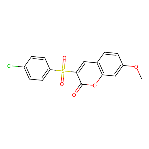 3-(4-Chlorophenyl)sulfonyl-7-methoxychromen-2-one structure