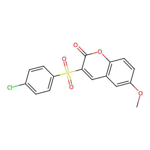 3-(4-Chlorophenyl)sulfonyl-6-methoxychromen-2-one structure