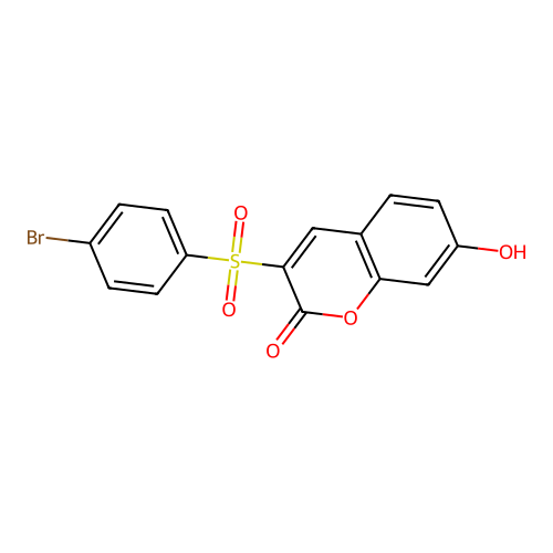 3-[(4-bromophenyl)sulfonyl]-7-hydroxy-2H-chromen-2-one structure