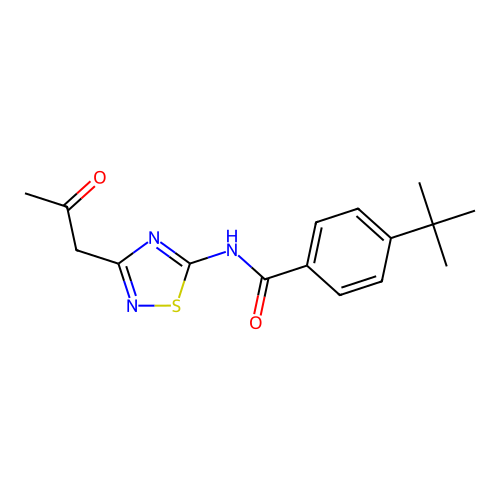 4-tert-butyl-N-[3-(2-oxopropyl)-1,2,4-thiadiazol-5-yl]benzamide structure