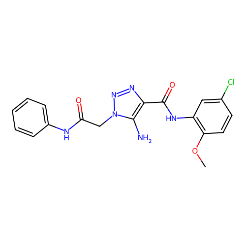 5-AMINO-N-(5-CHLORO-2-METHOXYPHENYL)-1-[(PHENYLCARBAMOYL)METHYL]-1H-1,2,3-TRIAZOLE-4-CARBOXAMIDE structure