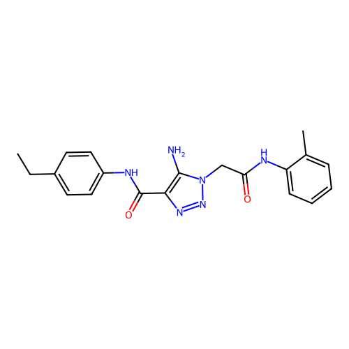 5-amino-N-(4-ethylphenyl)-1-{[(2-methylphenyl)carbamoyl]methyl}-1H-1,2,3-triazole-4-carboxamide structure