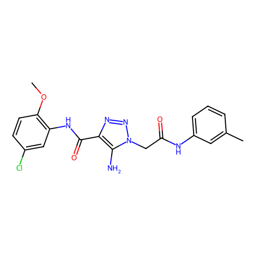 5-amino-N-(5-chloro-2-methoxyphenyl)-1-{[(3-methylphenyl)carbamoyl]methyl}-1H-1,2,3-triazole-4-carboxamide structure