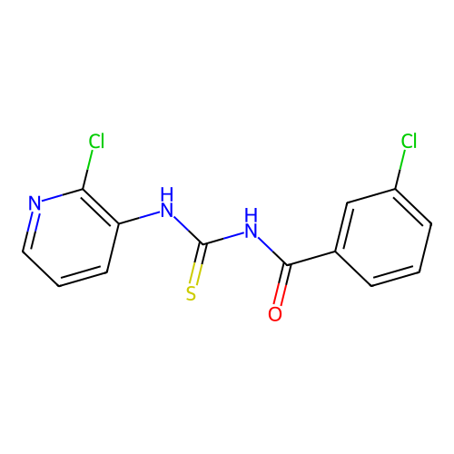 3-chloro-N-[(2-chloropyridin-3-yl)carbamothioyl]benzamide structure