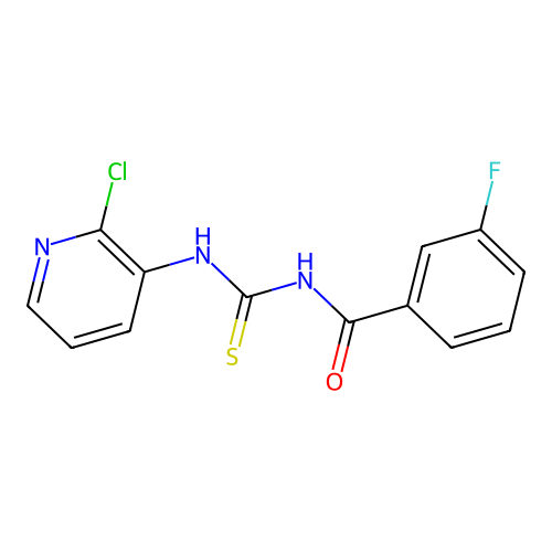 N-[(2-chloropyridin-3-yl)carbamothioyl]-3-fluorobenzamide structure
