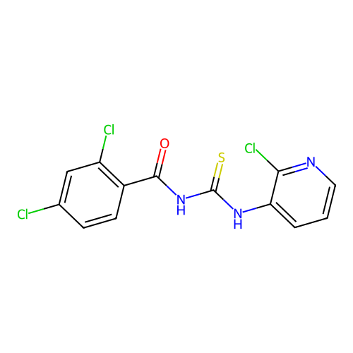 2,4-dichloro-N-((2-chloropyridin-3-yl)carbamothioyl)benzamide structure