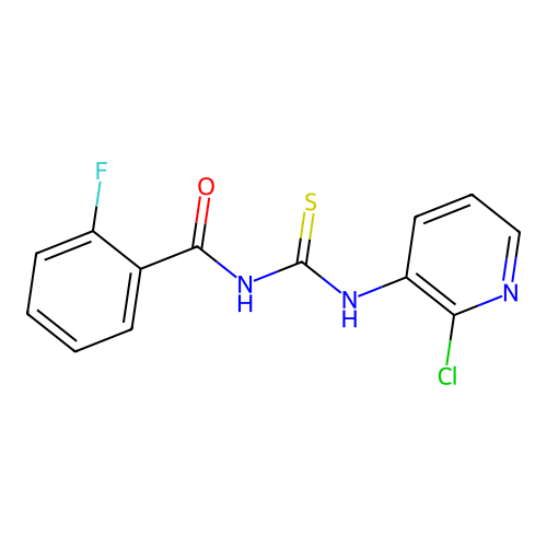N-[(2-chloropyridin-3-yl)carbamothioyl]-2-fluorobenzamide structure