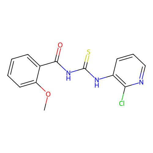 N-((2-chloropyridin-3-yl)carbamothioyl)-2-methoxybenzamide structure
