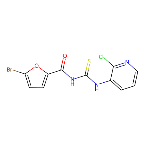 5-bromo-N-[(2-chloropyridin-3-yl)carbamothioyl]furan-2-carboxamide structure