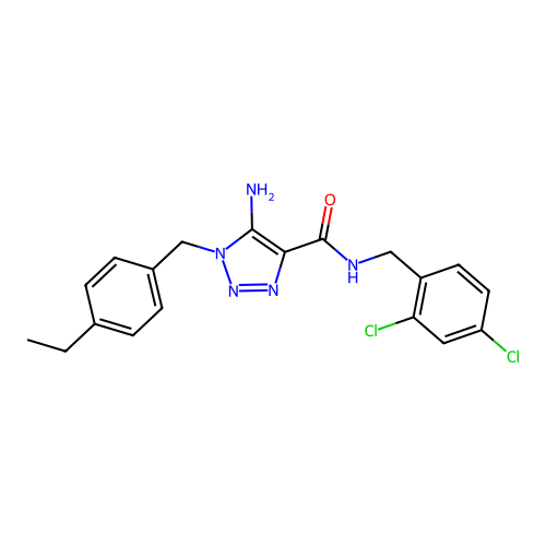 5-amino-N-(2,4-dichlorobenzyl)-1-(4-ethylbenzyl)-1H-1,2,3-triazole-4-carboxamide structure