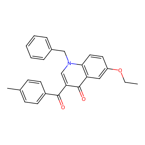 1-Benzyl-6-ethoxy-3-(4-methylbenzoyl)quinolin-4-one structure