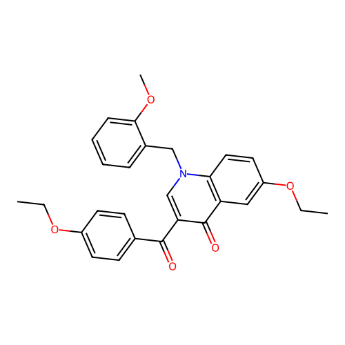 6-Ethoxy-3-(4-ethoxybenzoyl)-1-[(2-methoxyphenyl)methyl]quinolin-4-one structure