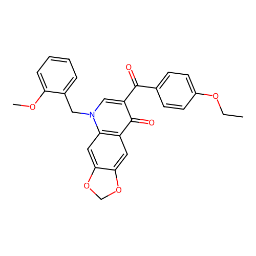 7-(4-ethoxybenzoyl)-5-[(2-methoxyphenyl)methyl]-2H,5H,8H-[1,3]dioxolo[4,5-g]quinolin-8-one structure